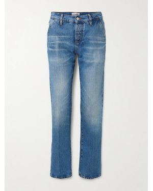 FRAME The Drop Halbhohe Jeans Mit Weitem Bein - Blau