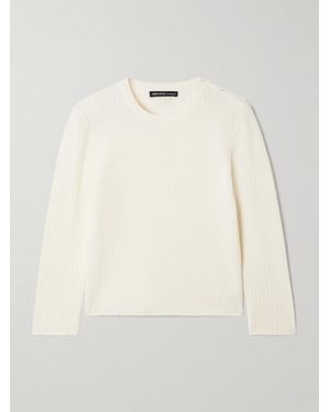 James Perse Cropped Ribbed Brushed Wool-Blend Jumper - Natural