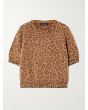 arch4 Toulon Pullover Aus Gebürstetem Kaschmir Mit Leopardenprint - Braun