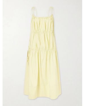 LIBEROWE Ella Tiered Cotton And Silk-Blend Midi Dress - Yellow