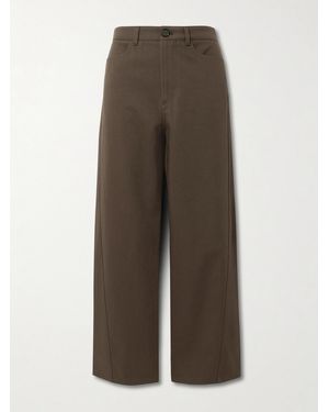 TOTEME Twisted Cropped Mid-Rise Straight-Leg Organic Jeans - Natural