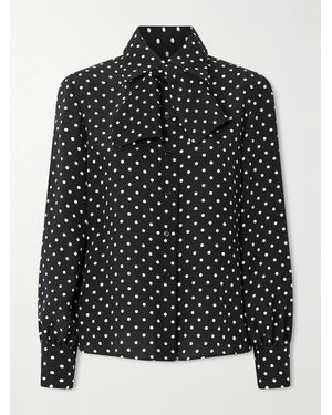 Valentino Garavani Schluppenbluse Aus Crêpe De Chine Aus Seide Mit Polka-Dots - Schwarz