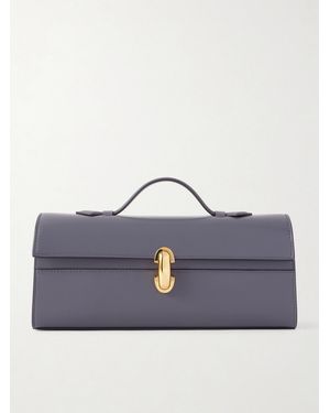 SAVETTE Slim Symmetry Leather Tote - Blue