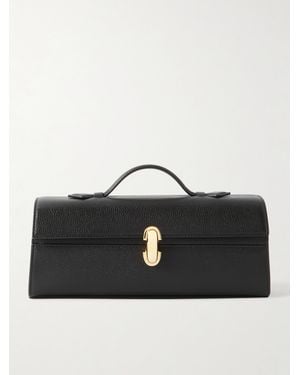 SAVETTE Slim Symmetry Pochette Textured-Leather Tote - Schwarz
