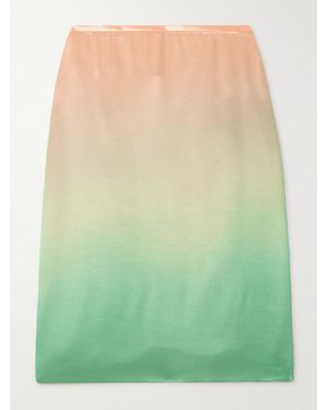 Jil Sander Dégradé-Satin Midi Skirt - Green
