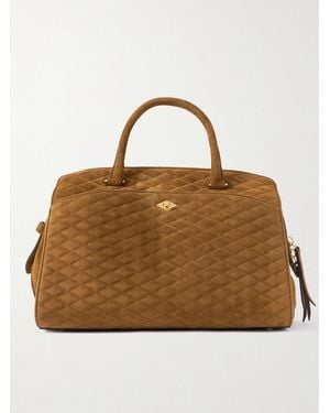 Metier Private Eye Quilted Suede Tote - Brown