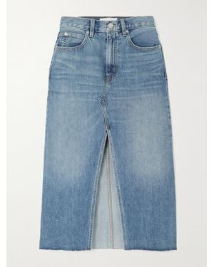 SLVRLAKE Denim Net Sustain Organic Denim Midi Skirt - Blue