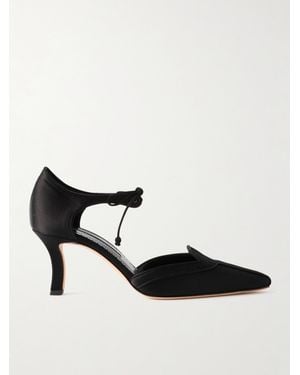Manolo Blahnik Orata 70 Satin Court Shoes - Black