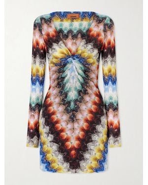 Missoni Metallic Crochet Mini Dress - Multicolour