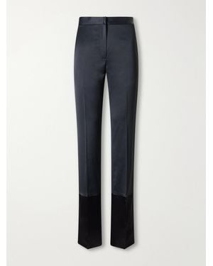 Sharon Wauchob Sue Panelled Satin Straight-Leg Trousers - Blue