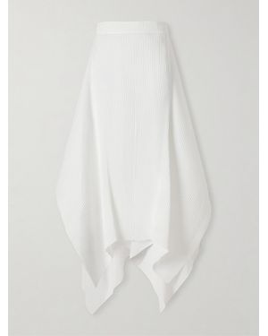 JW Anderson Asymmetric Plissè-Crepe Midi Skirt - White