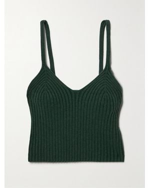 The Range Verkürztes Tanktop Aus Einer Gerippten Baumwollmischung - Grün