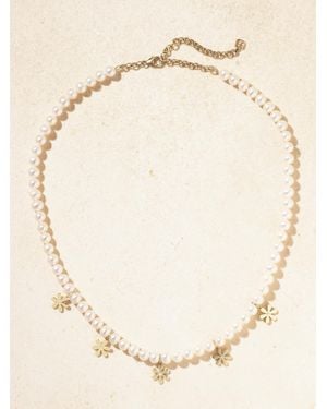 Sydney Evan Daisy 14-Karat, Pearl And Diamond Necklace - Natural