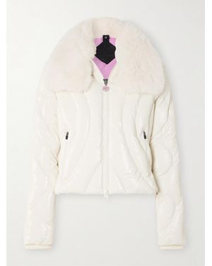 Perfect Moment Carving Air Shearling-Trimmed Quilted Glossed-Shell Ski Jacket - Natural