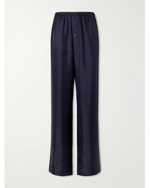 Rohe Silk-Satin Wide-Leg Trousers - Blue