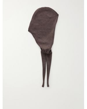 Lemaire Knitted Wool Scarf - Brown