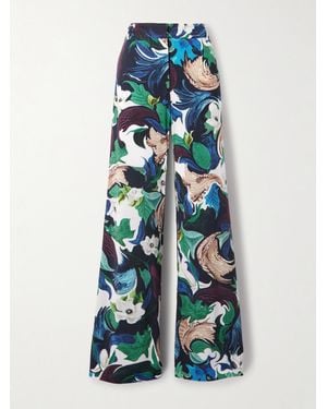 Mary Katrantzou Bryne Printed Stretch-Jersey Wide-Leg Trousers - Blue