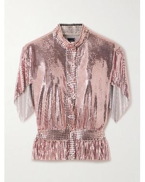Rabanne Bluse Aus Metall-Mesh Mit Falten - Pink