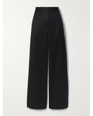 GRACE LING Cutout Wool-Gabardine Wide-Leg Trousers - Black