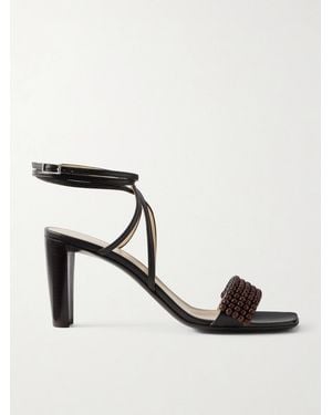 Lemaire Beaded Leather Sandals - Black