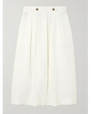 Tod's Pleated Linen Skirt - White