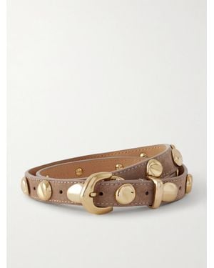 Amanu The Vaal Studded Suede Belt - Natural