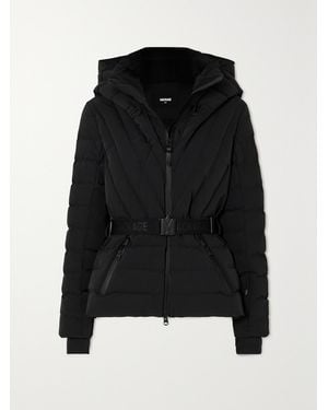 Mackage Net Sustain Elita Hooded Belted Quilted Down Ski Jacket - Black