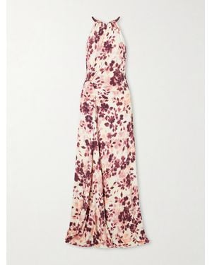 Jonathan Simkhai Cerin Printed Jersey Halterneck Gown - Pink