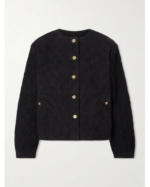 Blazé Milano Gliss Verkürzte Steppjacke Aus Veloursleder - Schwarz