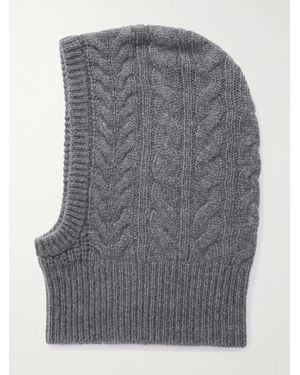 Lisa Yang Ylda Cable-Knit Cashmere Balaclava - Grey