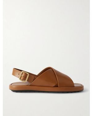 Tod's Leather Slingback Sandals - Brown