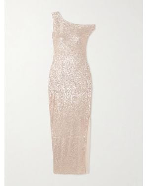 Norma Kamali Sequined Maxi Dress in White | Lyst