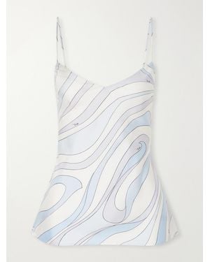 PUCCI Printed Silk-Twill Cami - White