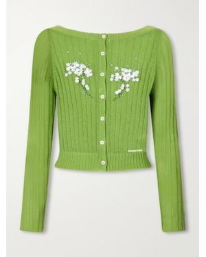 ShuShu/Tong Embellished Knitted Cardigan - Green