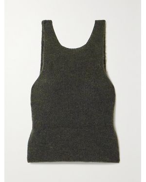 Cortana Net Sustain Zakia Ribbed Alpaca, Silk And Wool-Blend Tank - Green