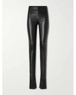 Gucci Leather Skinny-Leg Pants - Black