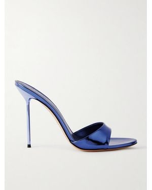 Paris Texas Lida Patent-Leather Mules - Blue
