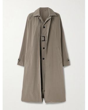 Ssstein Layered Crinkled-Shell Trench Coat - Natural