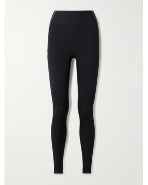 On Shoes Studio Striped Ribbed Stretch Recycled Leggings - Black
