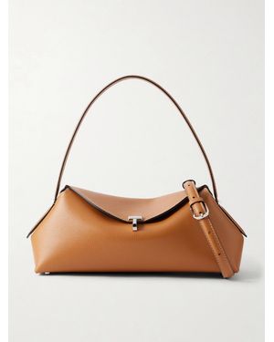 TOTEME T-Lock Full-Grain Leather Shoulder Bag - Natural
