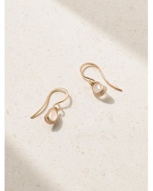 Melissa Joy Manning Crescent Moon 14-Karat Recycled, Diamond And Moonstone Earrings - Natural