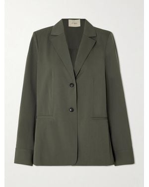 St. Agni Panelled Wool-Blend Twill Blazer - Green