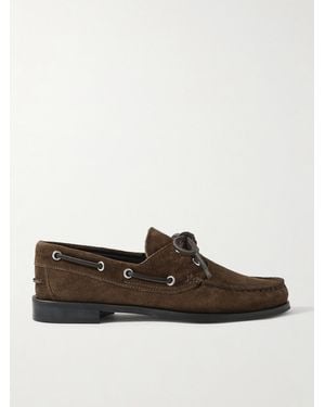 Aeyde Harris Suede Boat Shoes - Brown