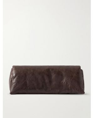 Rick Owens Crinkled-Leather Clutch - Brown