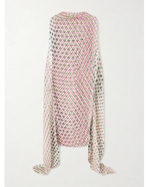 Dries Van Noten Embellished Polka-Dot Silk Midi Dress - Pink