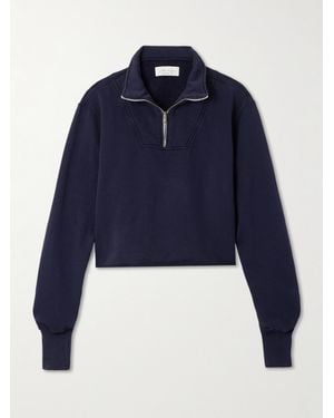 Les Tien Haley Verkürztes Sweatshirt Aus Baumwoll-Jersey - Blau
