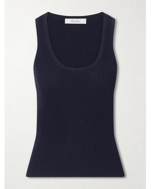 Max Mara Mxmeditta Ribbed Woven Tank - Blue