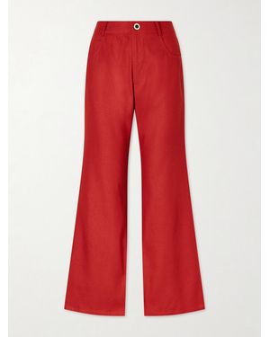 Alix Of Bohemia Bunny Russet Silk Flared Jeans