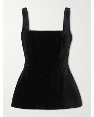 Costarellos Cotton-Velvet Blouse - Black