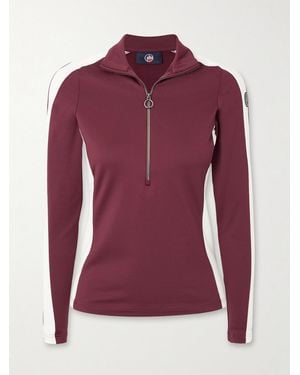 Fusalp Negam Logo-Appliquéd Striped Stretch-Jersey Baselayer - Purple